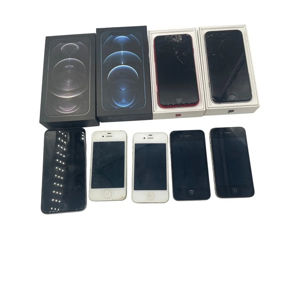 Apple iPhone Lot 7 Phones iPhone 4 A1332 A1349 iPhone S Red Silver Black White